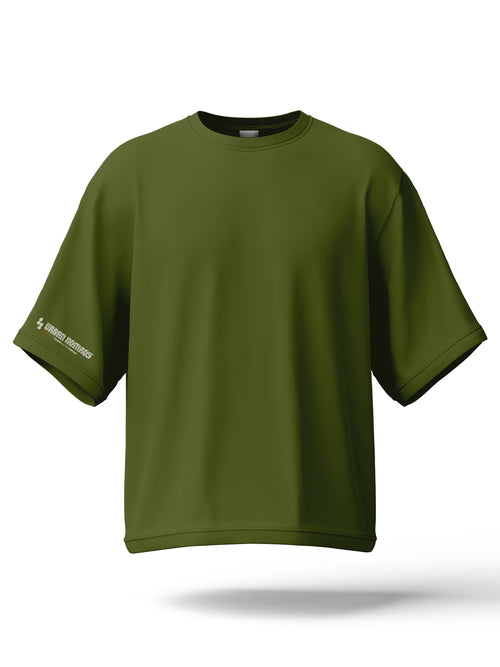 Army Green Oversized Tee | 240 GSM | Thick Fabric
