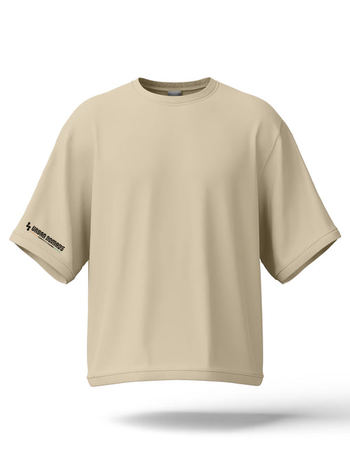 Beige Oversized Tee | 240 GSM | Thick Fabric