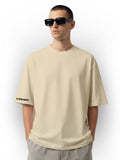 Beige Oversized Tee | 240 GSM | Thick Fabric