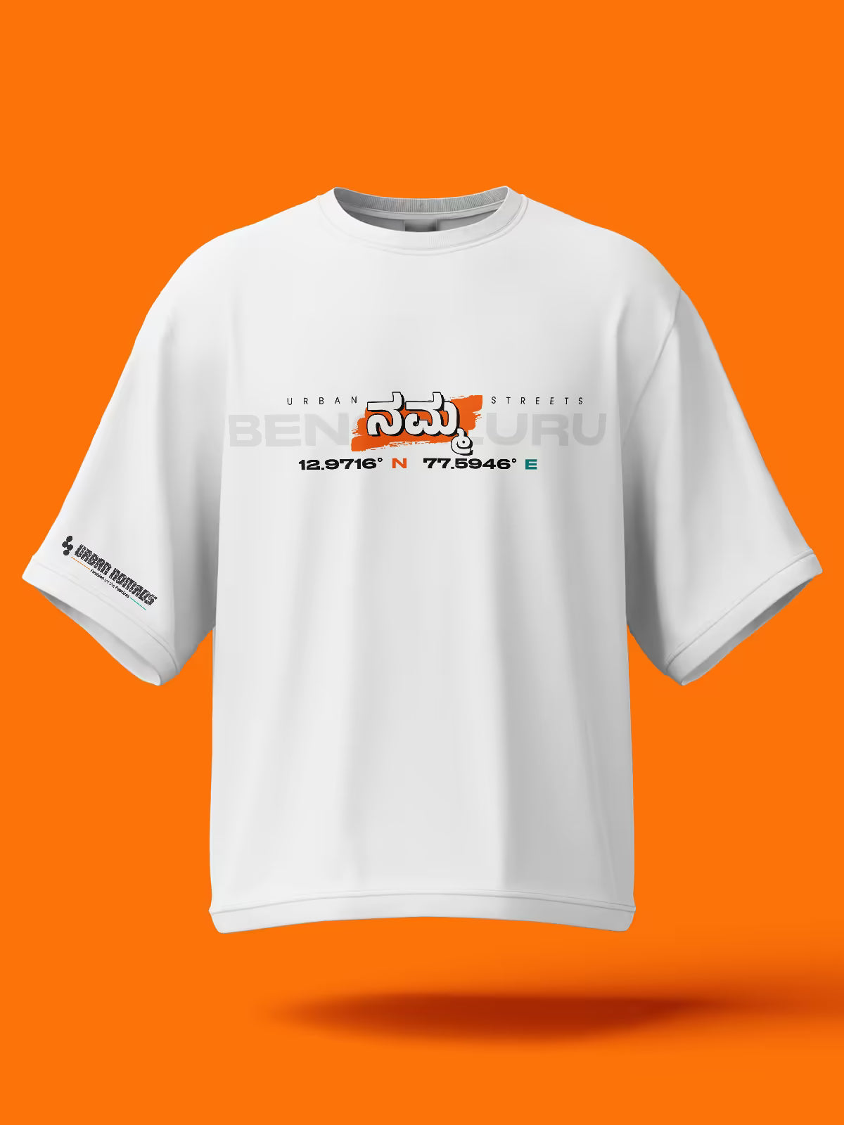 Bengaluru Urban Streets | Printed Oversized Tee White
