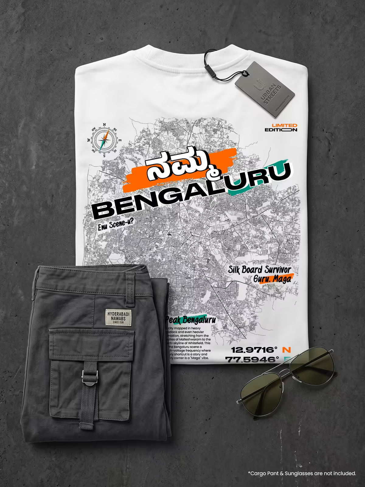 Bengaluru Urban Streets | Printed Oversized Tee White