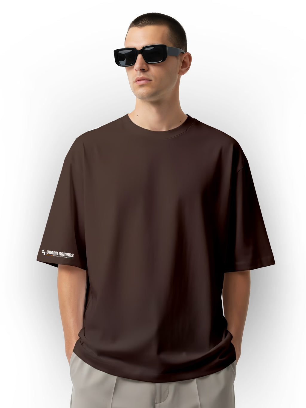 Brown Oversized Tee | 240 GSM | Thick Fabric