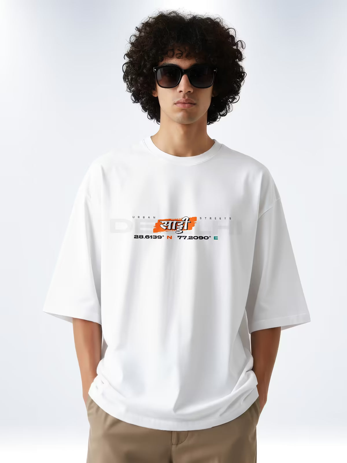 Delhi Urban Streets | Printed Oversized Tee White