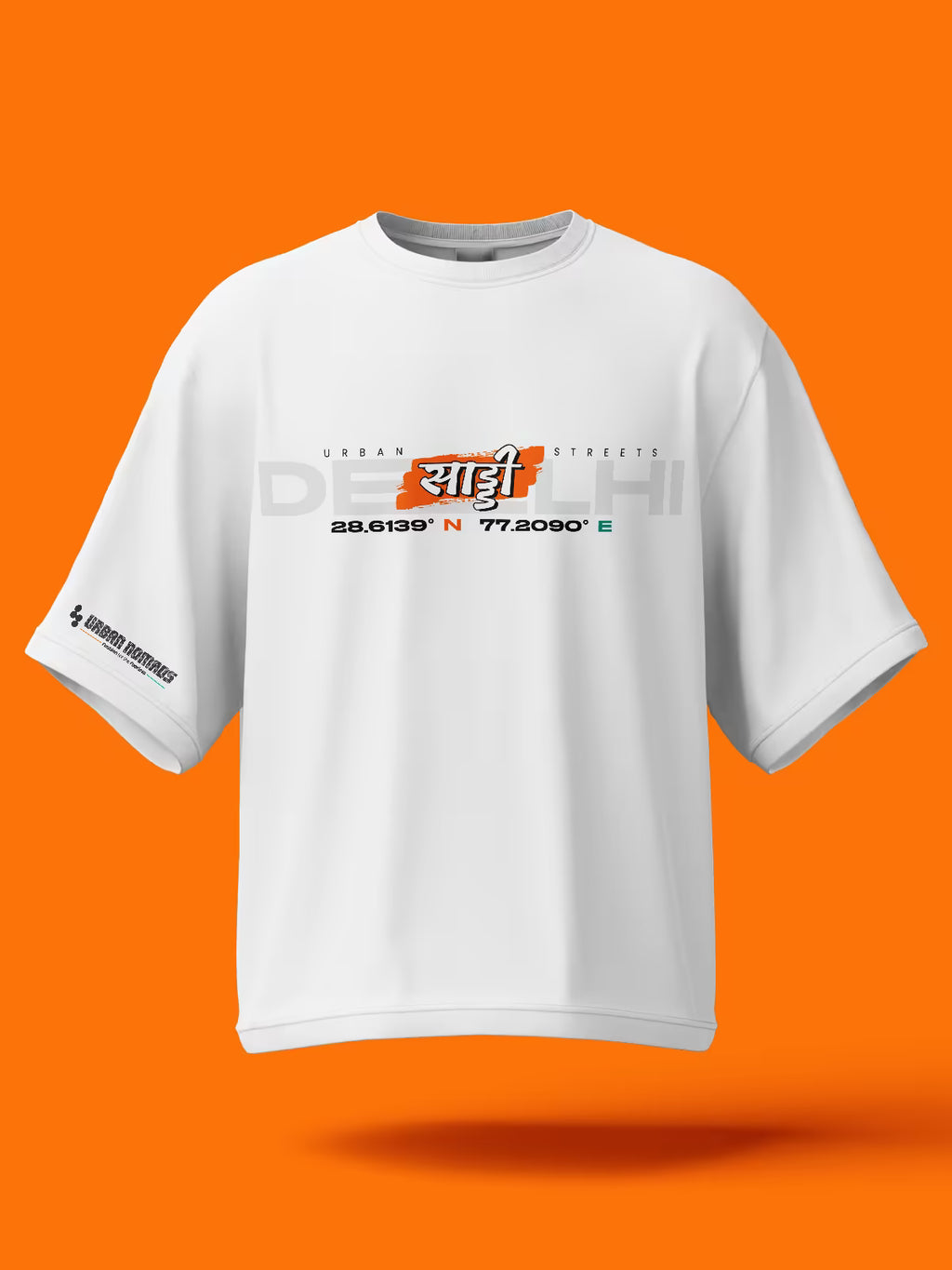 Delhi Urban Streets | Printed Oversized Tee White