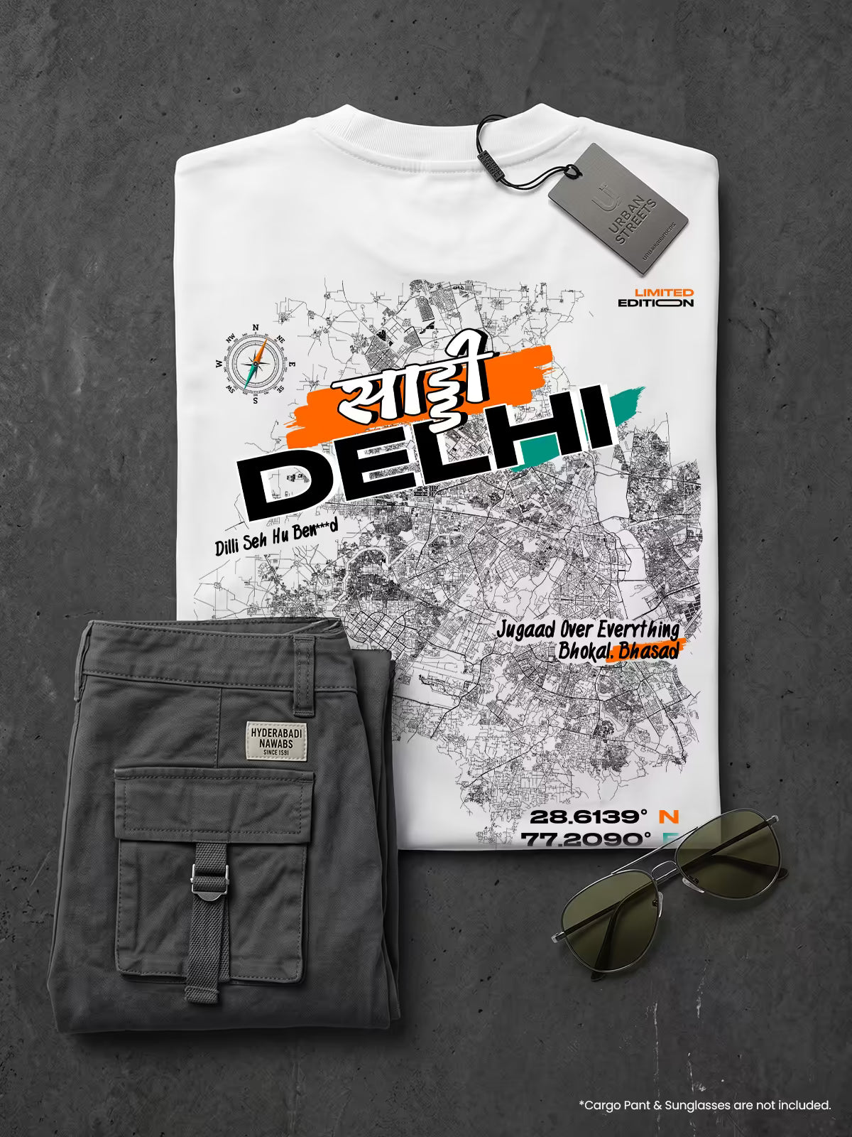 Delhi Urban Streets | Printed Oversized Tee White