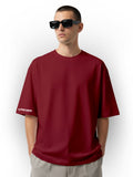 Maroon Oversized Tee | 240 GSM | Thick Fabric