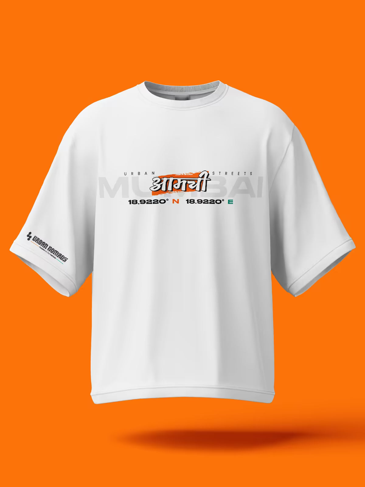 Mumbai Urban Streets | Printed Oversized Tee White